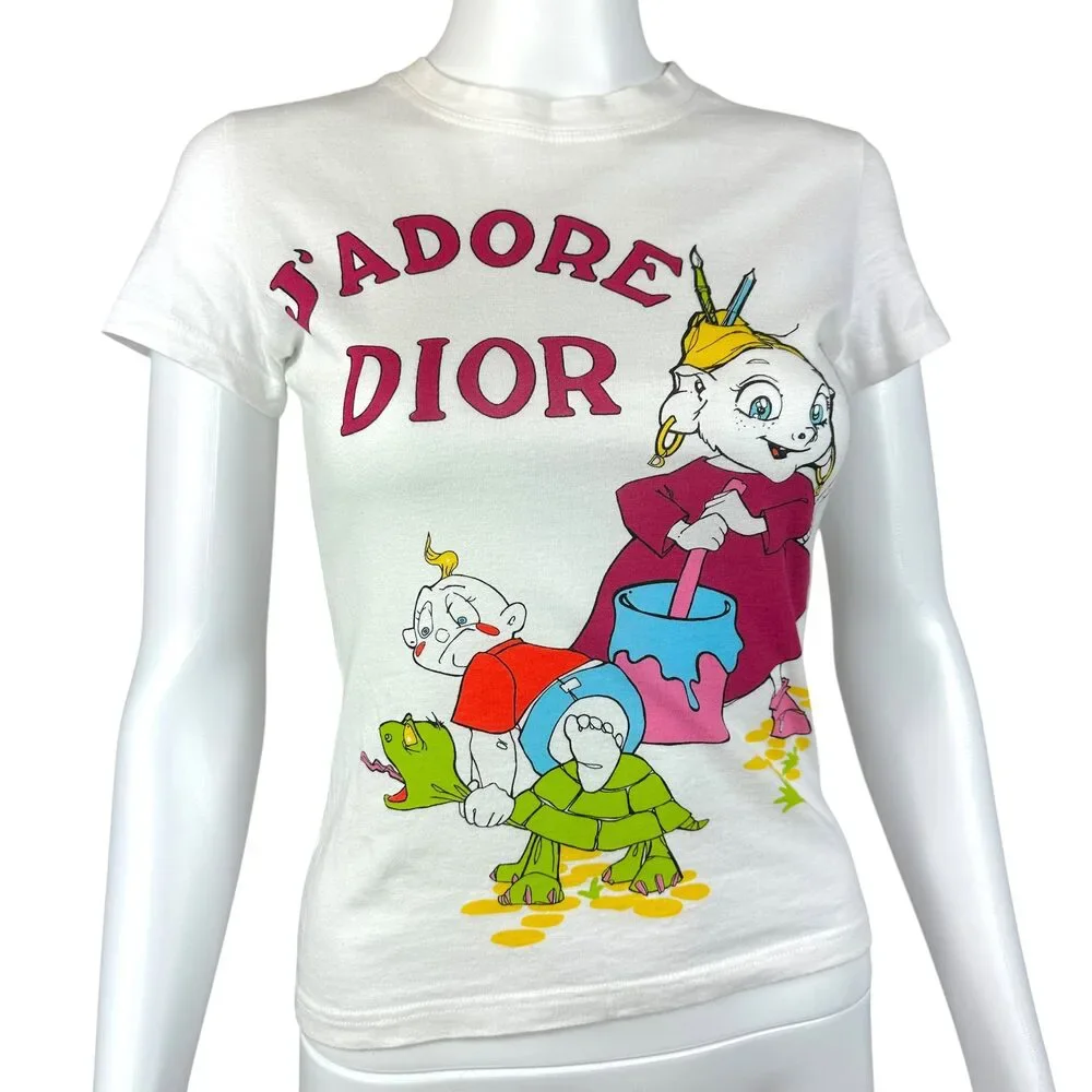 Christian Dior F/W 2002 J'Adore Dior Storybook Gaphic T-Shirt - Picture 2 of 5